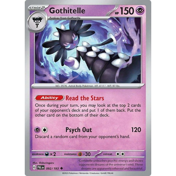 Pokemon Paldea Evolved Uncommon Gothitelle #92