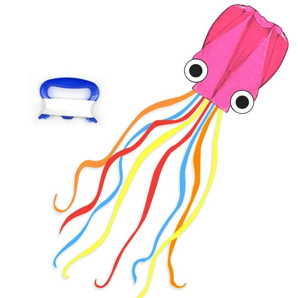 Octopus Kite for Kids and Adults, Large 3D Software Octopus Kites with Long Tails, Huge Easy Flyer Kites for Beach Trip Family Games and Activities (Pink)