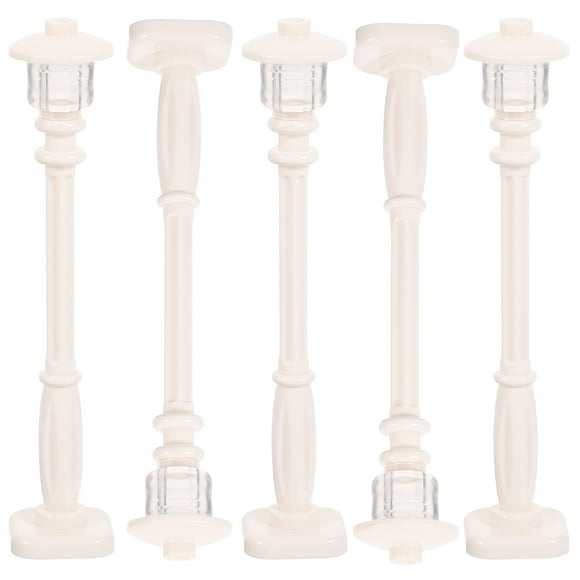 5 piezas de bloques de construcción, juguete de decoración vintage, luces de calle interesantes, modelo de tren para decorar