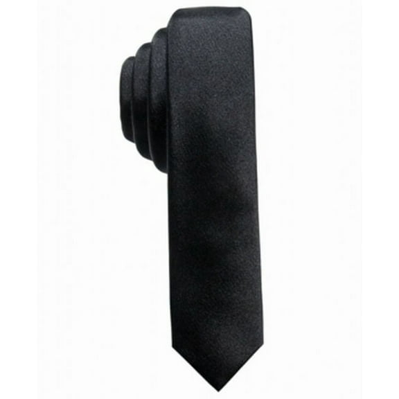 Alfani BLACK Men's Solid Texture Slim Silk Blend Tie, O/S