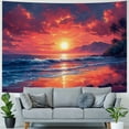 thumbnail image 4 of JRXY Sunset and Beach Tapestry - High-Quality Short Plush Wall Hanging for Home Decor Painting, 4 of 6