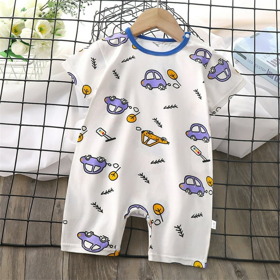 Fengyings Clearance Newborn Baby Boy Girl Summer Romper Printed Cotton Romper Jumpsuit Outfits Clothes