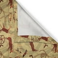 thumbnail image 4 of Ambesonne Southwestern Valance Pack of 2, Prehistoric Art, 54"X12", Pale Yellow Brown, 4 of 5