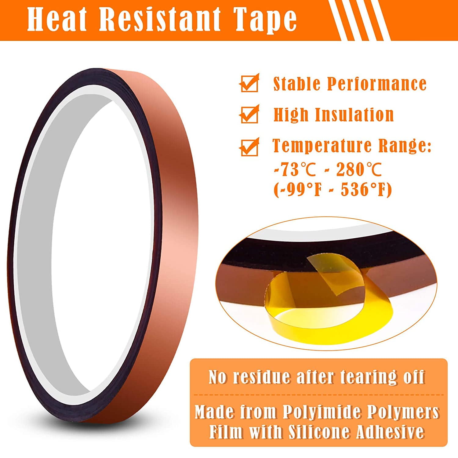 6 Rolls Heat Tape for Heat Press, Heat Resistant Transfer Tape for