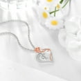 thumbnail image 6 of Ydou Rose Heart Initial Necklace for Women, 14K White Gold Plated Love Heart Letters with Rose Flower Pendant Necklace for Women, 6 of 9