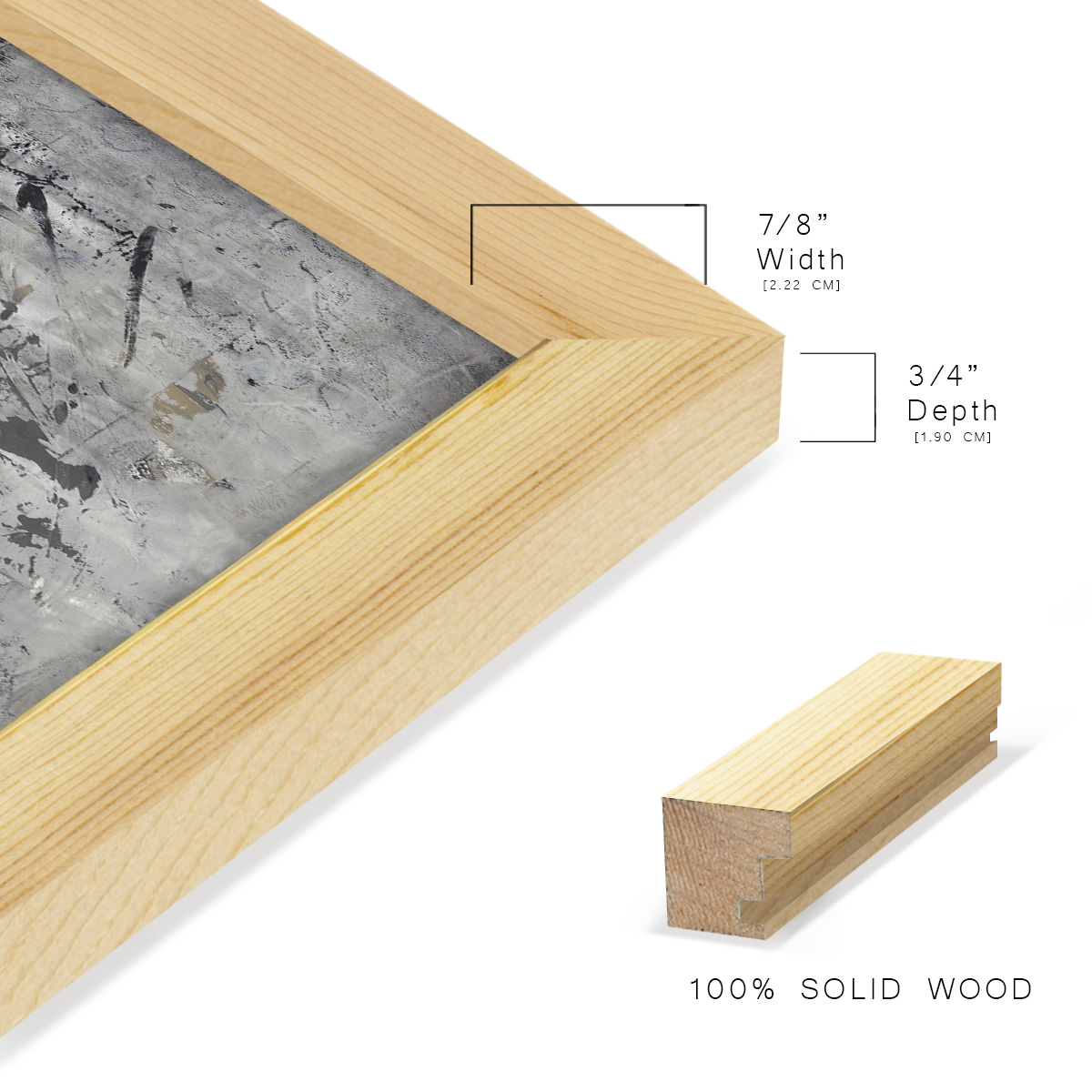 Ancient Marks II - Framed Print w/glass - Natural Wood