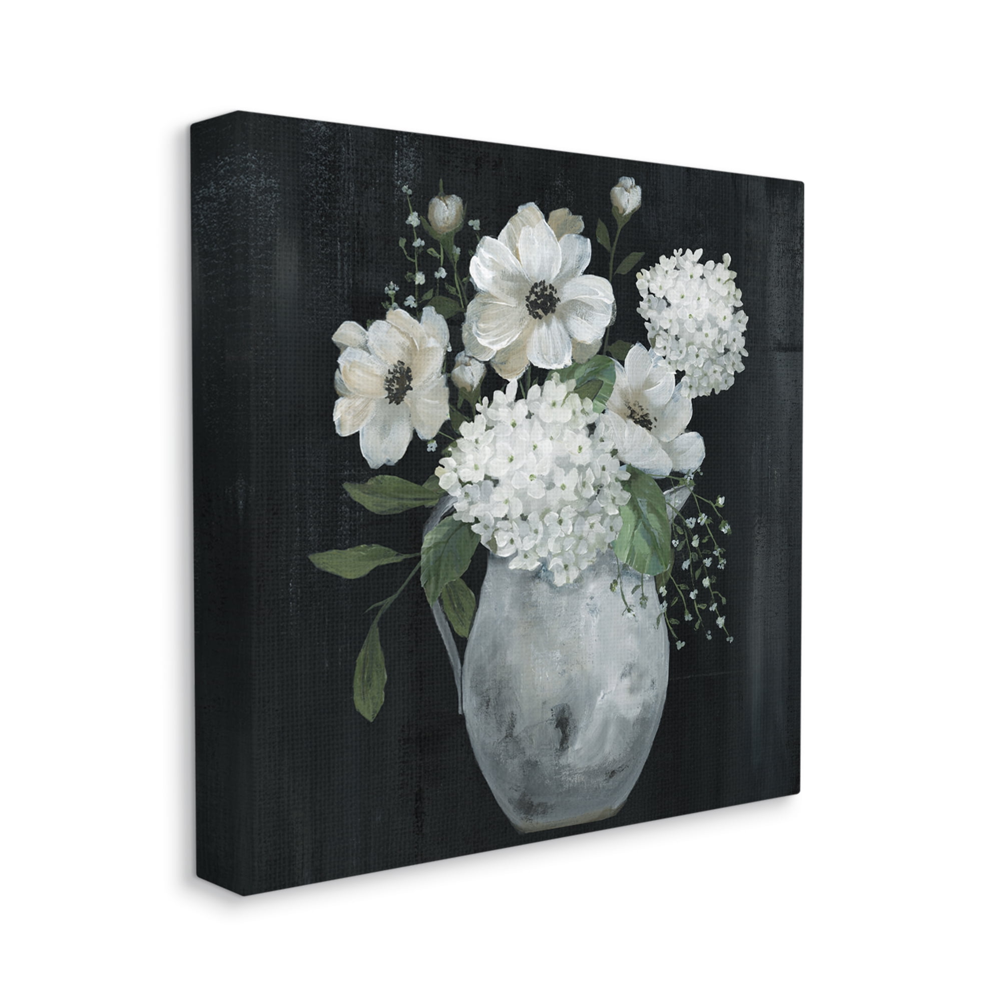 Stupell Industries Classic Flower Arrangement White Varied Hanging Petals Painting Gallery Wrapped Canvas Print Wall Art, Design by Nan