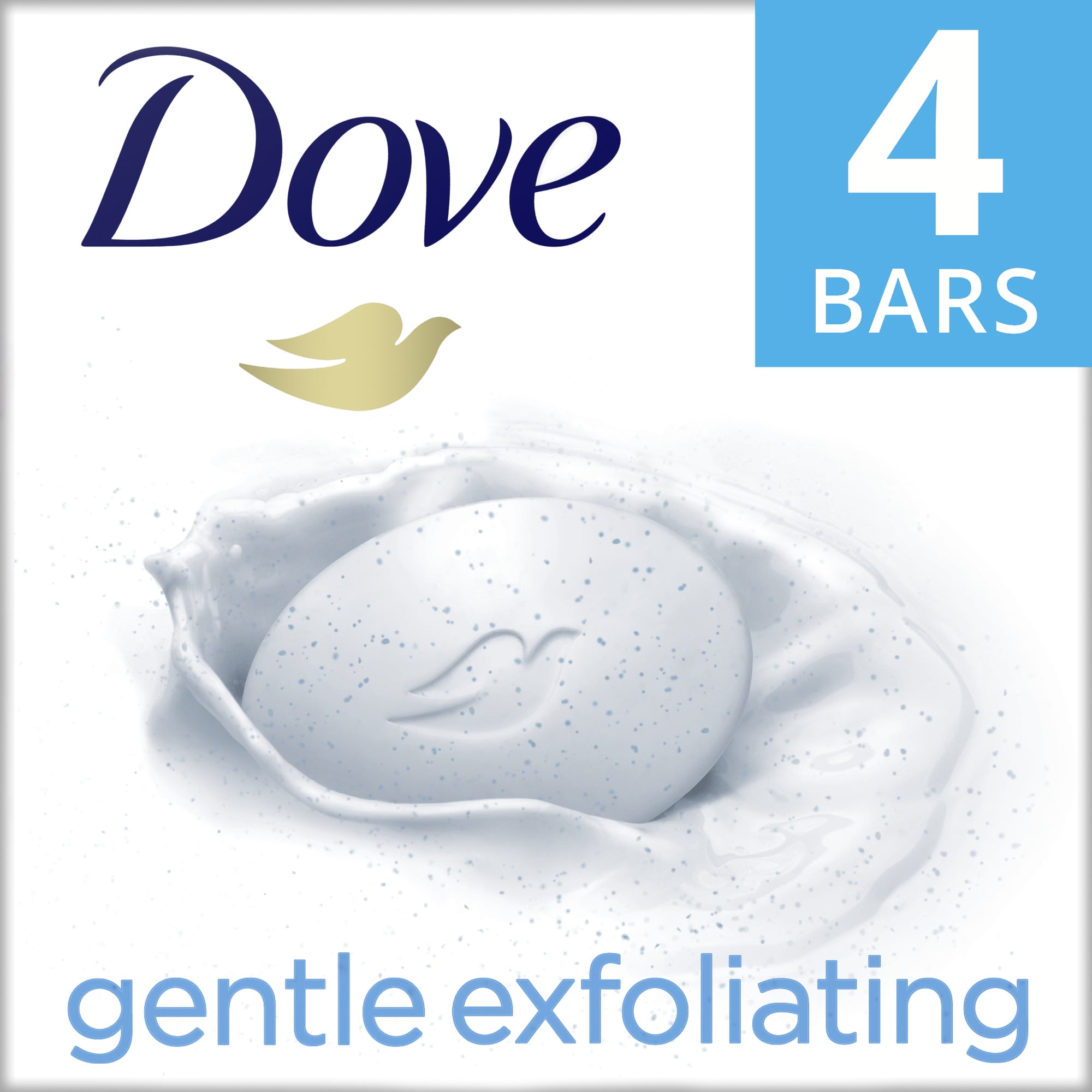 Dove Gentle Exfoliating With Renewing Mild Cleanser Beauty Bar 3.75 Oz 4 Bars