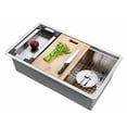 thumbnail image 2 of STARSTAR Workstation Ledge Undermount Single Bowl 304 Stainless Steel Kitchen Sink, With Grid, Colander, Cutting Board (30 x 19), 2 of 4