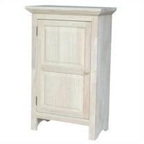 Pemberly Row 36" Traditional Solid Parawood Single Jelly Cabinet in White