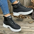 thumbnail image 6 of CAICJ98 Winter Boots for Women Comfortable Outdoor Anti-Slip Ankle Boots keep Warm Booties Lace Up Flat Platform Shoes Snow Boots Women (Black,Size 9), 6 of 9