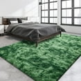 thumbnail image 4 of Softlife Soft Plush Tie Dye Velvet Rugs for Home Decor,Fluffy Carpet for Living Room,Bedroom,6' x 9',Emerald Green, 4 of 7
