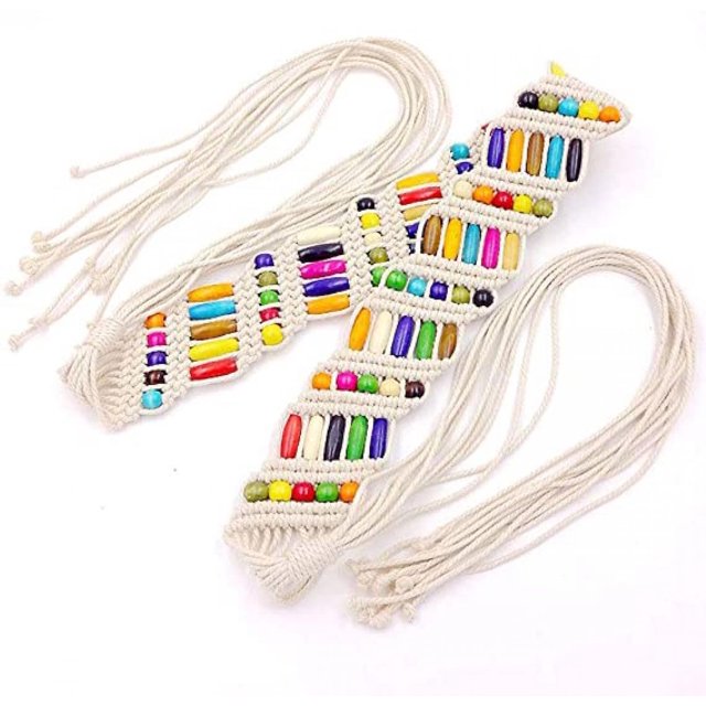 Cinturón de cintura con trenza de cuerda estilo bohemio para mujer, Style15 Feliz Sencillez