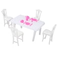 thumbnail image 2 of Dollhouse Dining Table Chair Set Simulation Innovative Decorative 1:16 Scale Miniature Dining Table Chair for Kids Type 1, 2 of 5