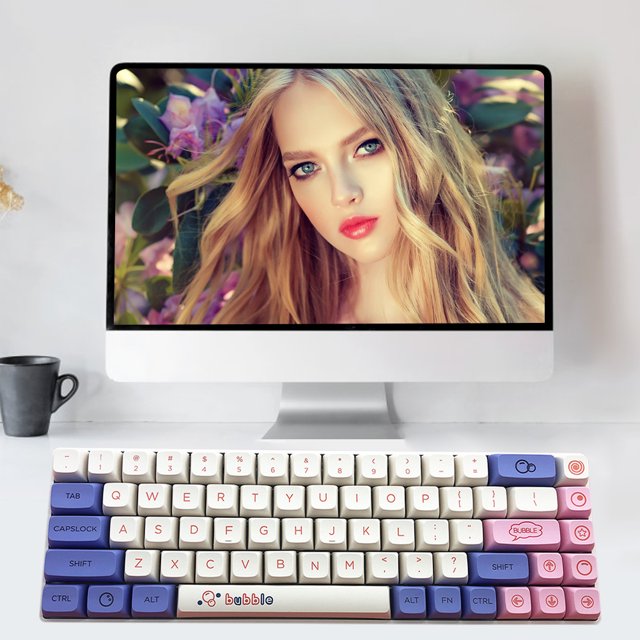 127pcs PBT Sublimation Keycap Mechanical Keyboard Key Caps Home Office PC Accessories Parts XDA Height for MX Switches
