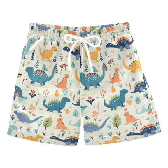 joogoo Boys Swim Trunks Animals Dinosaurs Beach Board Shorts Drawstring Swimsuit 2T