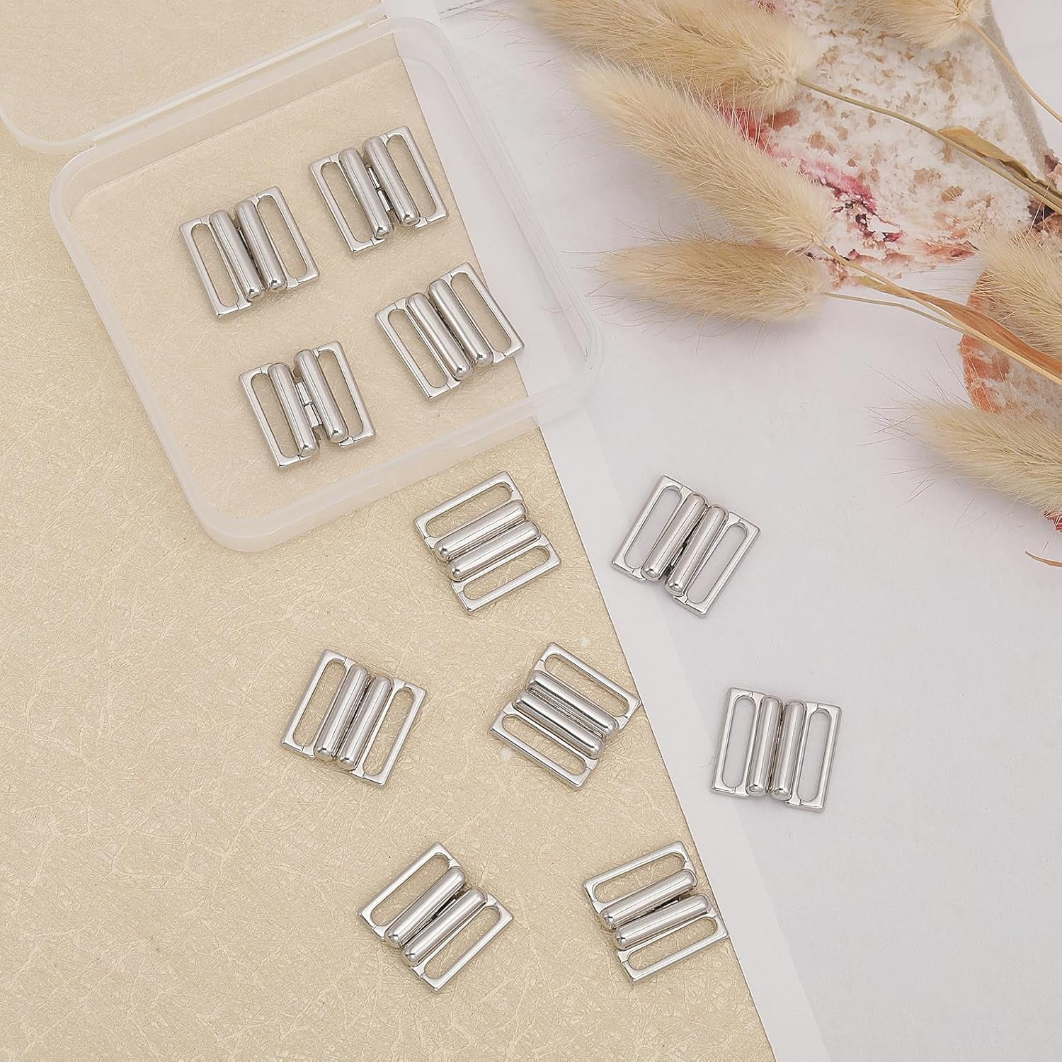 Resistant 304 Stainless Steel Magnetic Clasps with Glue-in Ends Matte Surface Rectangle Stainless Steel Color 18.5x12.5x6mm Hole: 3x10mm