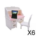 thumbnail image 1 of Juego de Sillas de Escritorio en Miniatura para Casa de Muñecas, Accesorios de Decoración para Casa de Muñecas, Mini Mesa de Ordenador para Decoración 6 piezas, 1 of 8