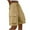 Khaki, variant on ShomPort Cotton Baggy Shorts for Women Summer Casual Drawstring Elastic Waist Cargo Shorts with Pockets