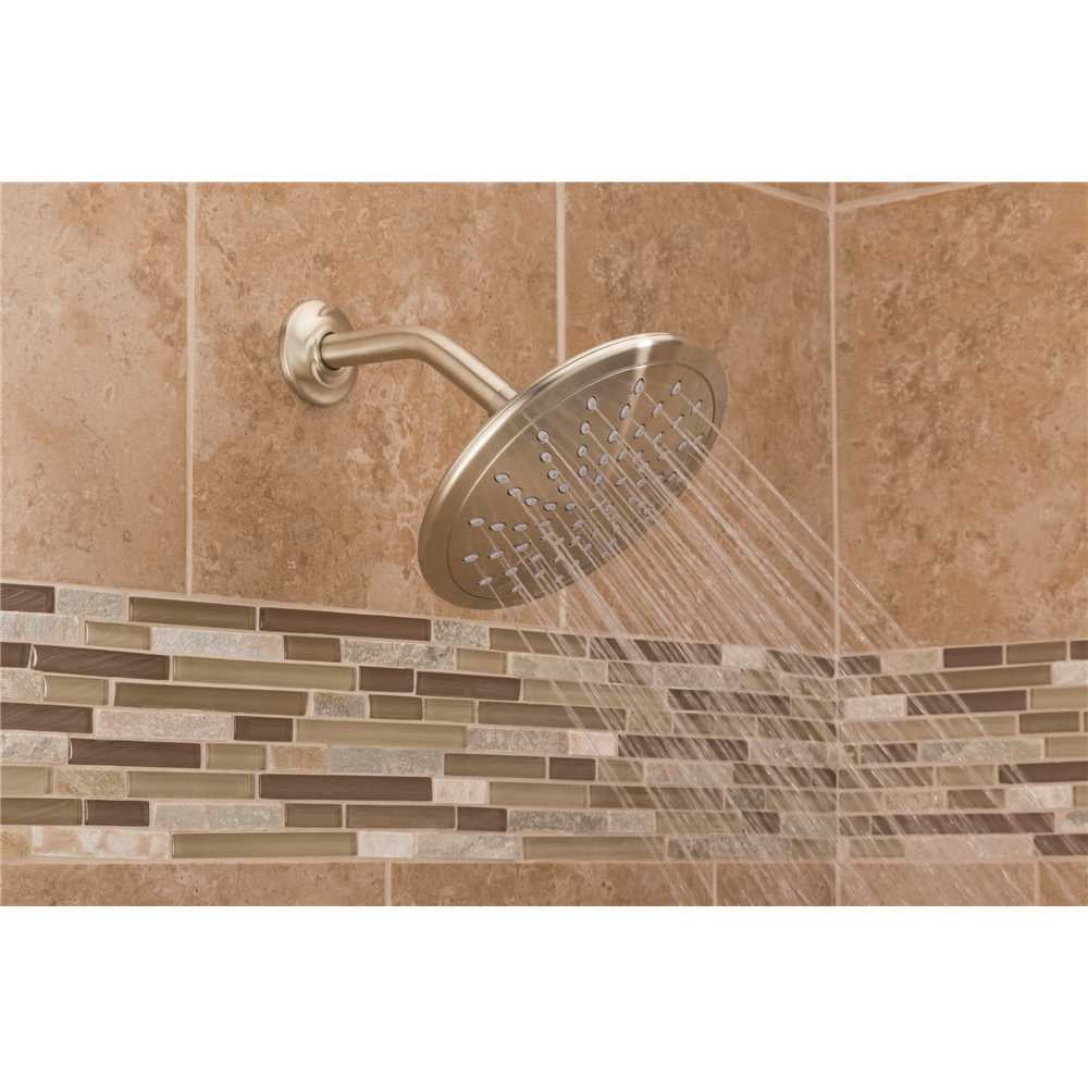 Moen Brushed Nickel One-Function 8" Diameter Spray Head Eco-Performance Rain shower