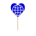 thumbnail image 1 of Earth Blue Square Warning Mark Toothpick Flags Heart Lable Cupcake Picks, 1 of 3