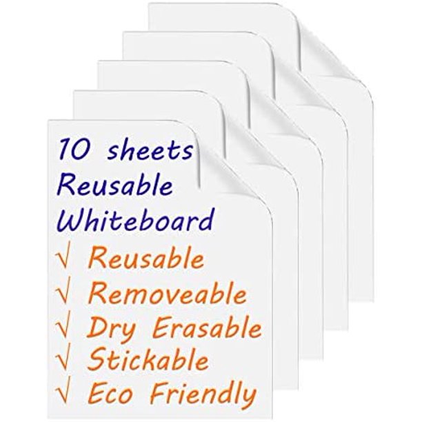 10 Sheets A4（8.25x11.7inch) Waterproof Dry Erase Paper Reusable Sticky