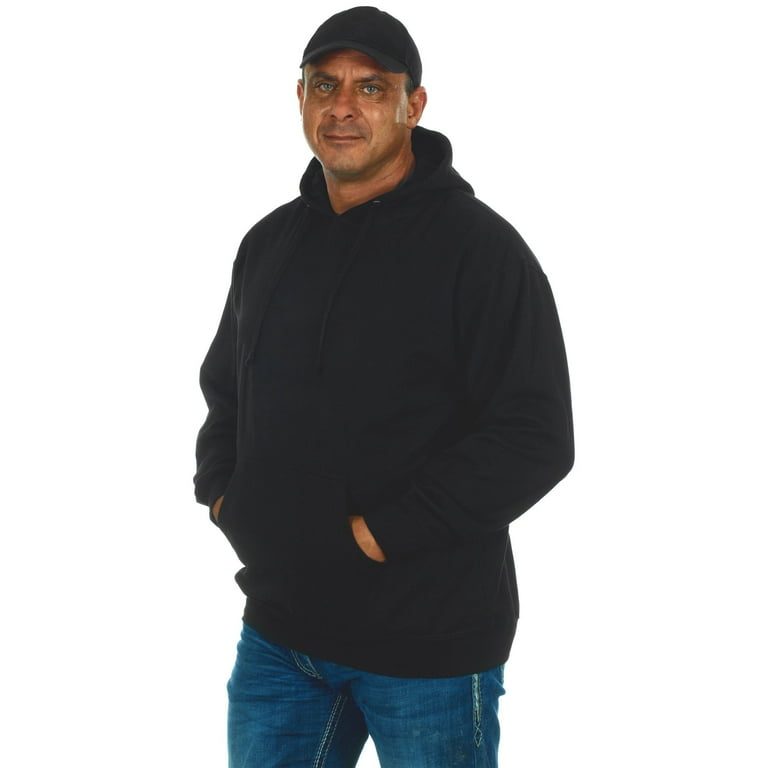 Durawear365 Men s Durable Black Pullover Hoodie Heavyweight Fleece