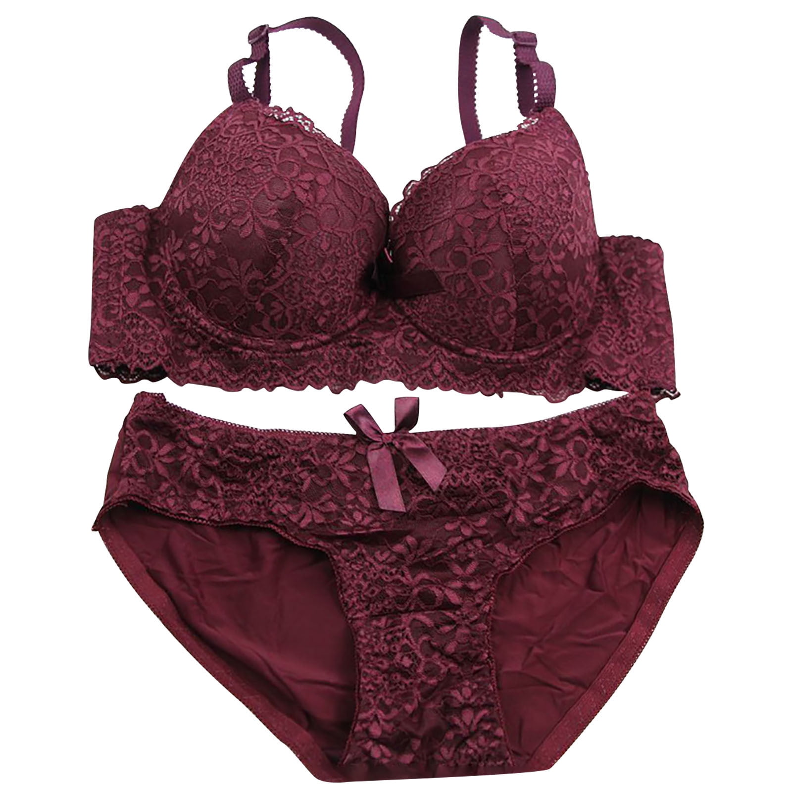 Lovzfmll Bra and Panty Set, Womens Underwear Everyday Comfort, Adaptive Standard Straps Lace Pull-On Stretchable Matching Set