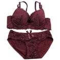 thumbnail image 2 of yillto Womens Bra Sets 2 Piece Lace V Neck Bralettes and High Waist Panty Matching Underwear Outfits, 2 of 6