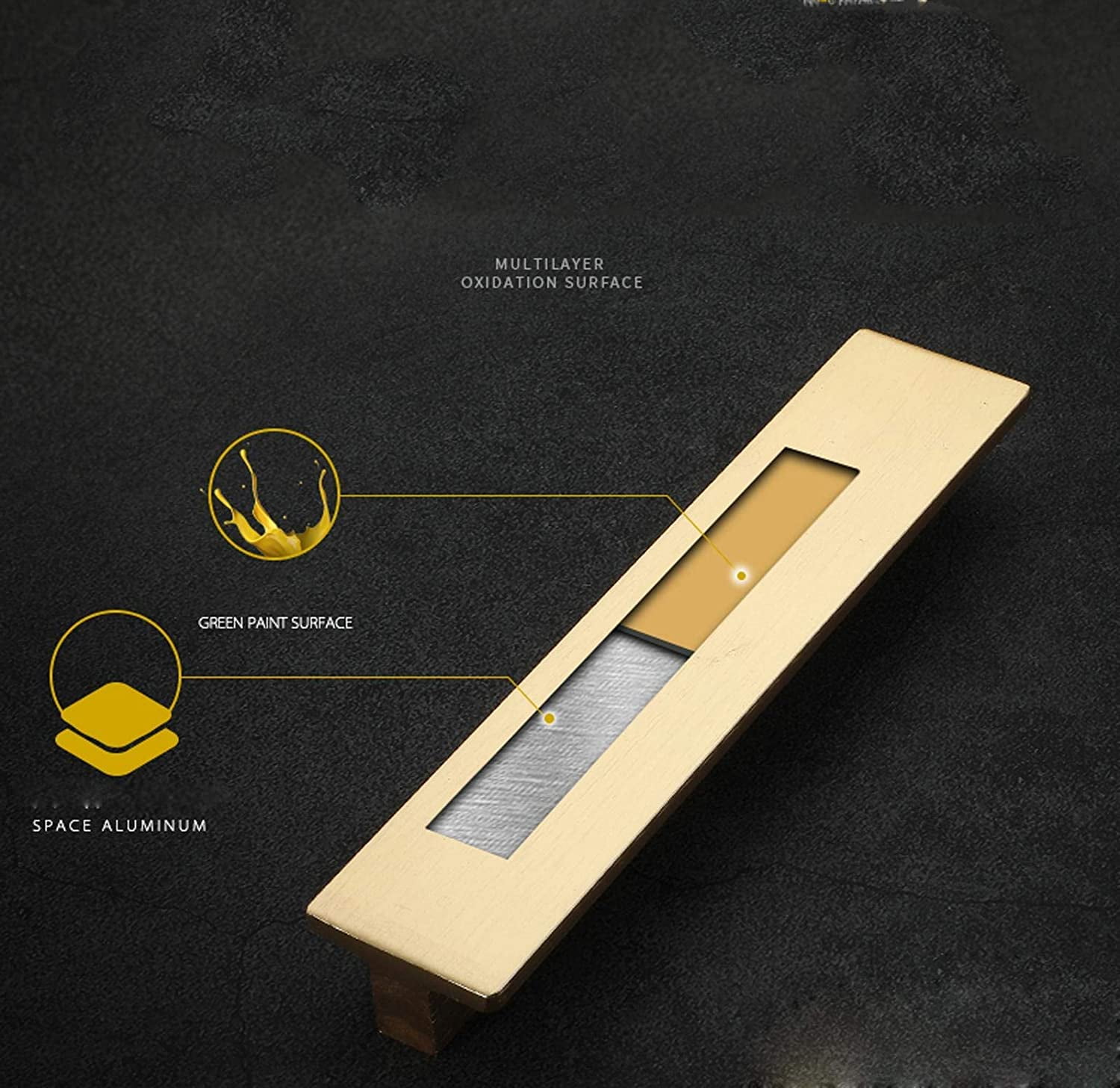 Gamvdout 2X Kitchen Cupboard Door Handles Chest of Drawers Golden Cabinet Pulls T Bar Cabinet Handles Kitchen Handles Drawer Pulls Hardware Parts