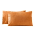 thumbnail image 2 of Superior Solid Flannel Cotton Pillowcases, Set of 2, King, Pumpkin, 2 of 6