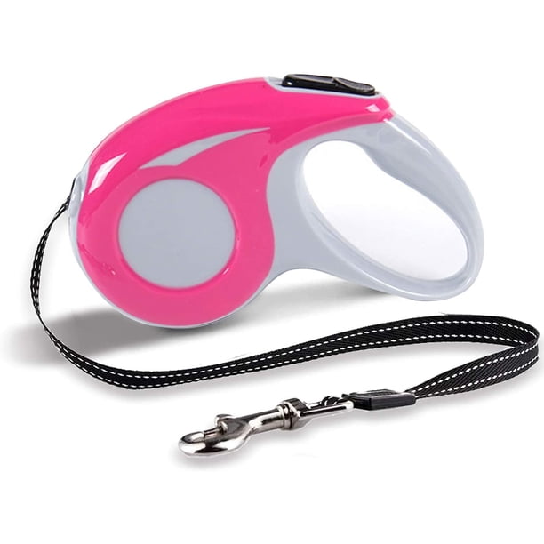 Correa telescópica para perros, cuerda de remolque telescópica, cuerda de remolque telescópica de 3 m para perros pequeños, mascotas de menos de 23 kg (rojo rosado)