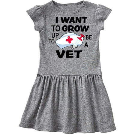 

Inktastic I Want To Grow up To Be a Vet Gift Toddler Girl Dress