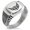 Silver, variant on Stainless Steel Greek Mythology Pegasus CZ Ribbed Needle Stripe Pattern Biker Style Polished Ring