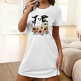 thumbnail image 1 of Camisón corto de talla grande para mujer, camisón de manga corta con estampado de pecho a la moda, camisón para mujer, 1 of 5