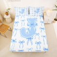 thumbnail image 5 of Manfei Dreamy Blue Bow Bed Sheets For Girls,Letter J Alphabet Initial King Sheets,4-Piece, 5 of 6