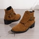 thumbnail image 4 of NECHOLOGY Botas Mujer Adulto Femenino Zapatos Botines para mujer Botas de tobillo de diseñador de moda para mujer Botas casuales de tacón bajo grueso (Brown, 7.5), 4 of 7
