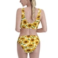 thumbnail image 5 of High Waisted Bikini Sets For Women, Yellow Sunflowers Swimsuits Tummy Control, Two Pieces Bathing Suit, 5 of 8