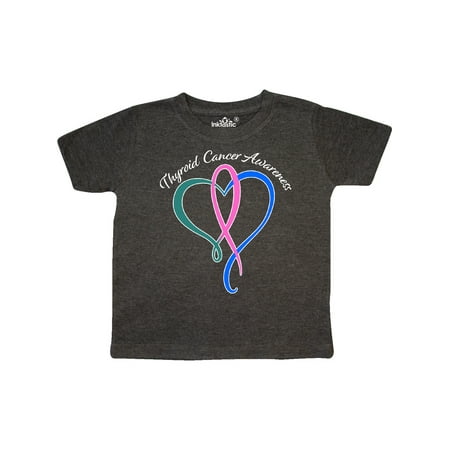 

Inktastic Thyroid Cancer Awareness with Pink Teal and Blue ribbon Gift Toddler Boy or Toddler Girl T-Shirt