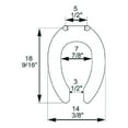 thumbnail image 3 of BathDecor Slow Close Commercial Quality Elongated Toilet Seat with an Open Front without a Cover and Stainless Steel Hinge Post and Check Hinge - Stops at 11 degrees past 90 degrees, White, 3 of 4