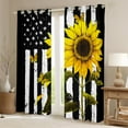 thumbnail image 2 of Feelyou Rustic Sunflower Black Out Curtains, Retro American Flag Curtains Pack of 2 (42x63 Each), Kawaii Butterfly Animal Bedroom Curtains, Window Curtains Decor, 2 of 6