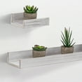 thumbnail image 5 of American Art Decor Whitewashed Wood Rustic Floating U Wall Shelves - White - Set of 3, 5 of 6