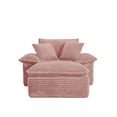 thumbnail image 6 of Miniyam 63" x 47" Oversized Chaise Lounge Chair Indoor with Thick-Cushioned Ottoman, Cloud-Like Comfort, No Assembly Required, Pink, 6 of 7