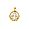 thumbnail image 2 of Wellingsale 14k Two 2 Tone White and Yellow Gold Baptism Pendant (Size : 21 x 15 mm), 2 of 4