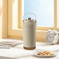 thumbnail image 6 of OEFNTAC 500ml Ceramic Liner Travel Tumbler with Straw and Handle Double Wall Insulated Coffee Cup for Hot Cold Beverages, 6 of 6
