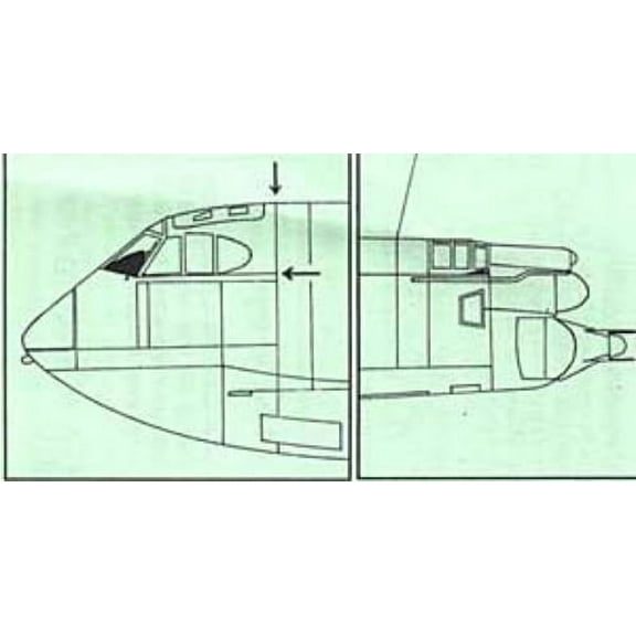 B-52 D Vacuform Canopy / Tail Turret for Revell / Monogram (1/72 model kit accessory)