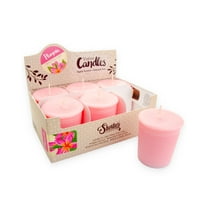 Pure Plumeria Soy Votive Candles - Scented with Natural Fragrance Oils - 6 Pink Natural Votive Candle Refills - Flower & Floral Collection