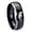 Black 2 Tone Polish Edge, variant on Lizard Dome Brushed Finish Blue Tungsten Men Ring 10MM