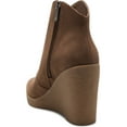 thumbnail image 2 of Jessica Simpson Crais Tobacco Brown Pointed Toe Platform Heeled Wedge Booties (TOBACCO, 6), 2 of 8