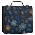 thumbnail image 2 of Water-Resistant 3-Ring Binder Organizer with Multiple Pockets Zipper Binder Bag for Office Golden Pine Needles, 2 of 8